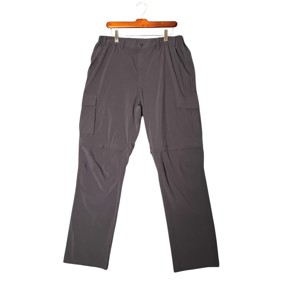 Mens Gray Convertible Cargo Hiking Pants‎ Zip Off Shorts Size Large